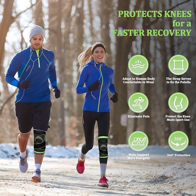 Knee Sleeve, knee Support for women and men with Removable Adjustable Straps, Premium Knee Compression Sleeve and Knee Brace for Arthritis Pain, Running, Cross Training