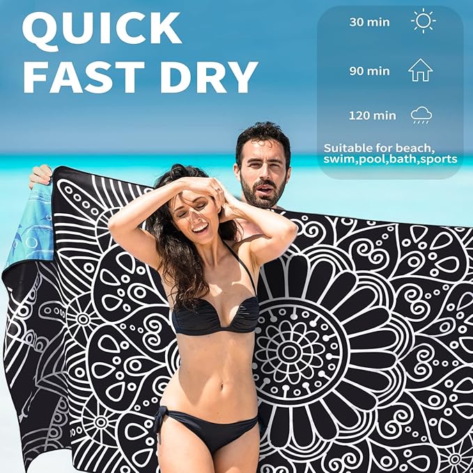 4 Pack Lightweight Thin Beach Towel Oversized 71"x32"