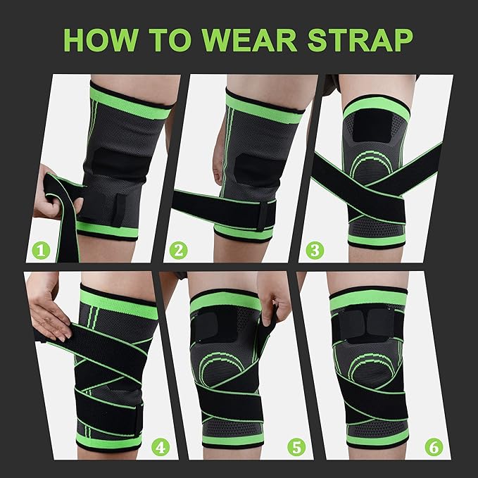 Knee Sleeve, knee Support for women and men with Removable Adjustable Straps, Premium Knee Compression Sleeve and Knee Brace for Arthritis Pain, Running, Cross Training