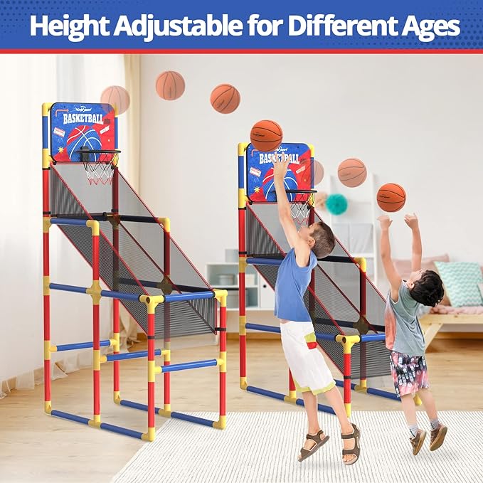 Kids Arcade Basketball Game With Electronic Scoreboard and 4 Balls, 3-12 Boys