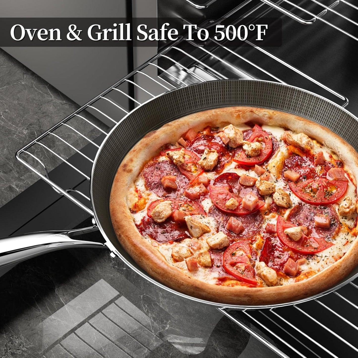 10 Inch Stainless Steel Crepe Pan - Titanium Ceramic Nonstick Crepe Pan, Stainless Steel Pancake Pan, Non Stick Flat Skillet Tawa Dosa Tortilla Griddle Pan, Induction Compatible, PFOA&PFAS Free