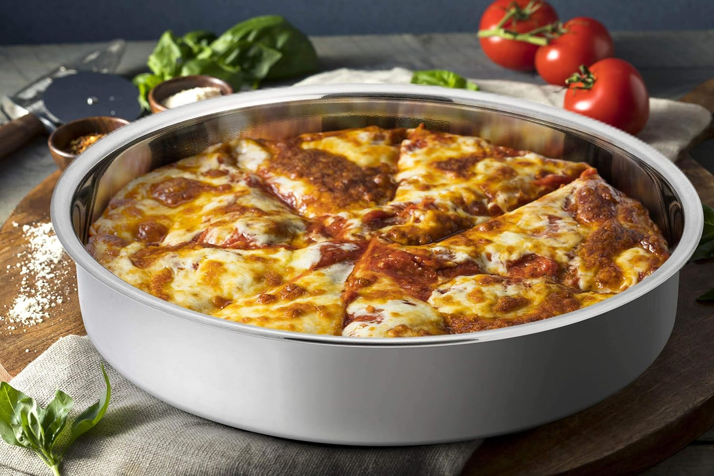 P&P CHEF 11 Inch Round Cake Pan Set of 3, Stainless Steel Round Baking Layer Pans Bakeware for Layer Birthday Cake, Fit Oven/Pots/Pressure Cooker, Leakproof & Dishwasher Safe, Silver