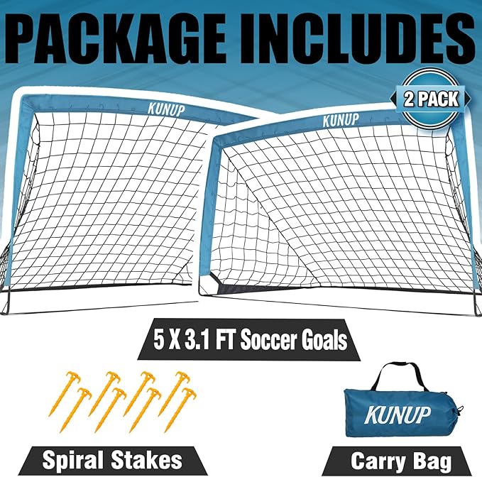 Kids Soccer Goals for Backyard 5×3, 6×4, 6×4, 9×5FT 9×5FT 2 2 Pieces