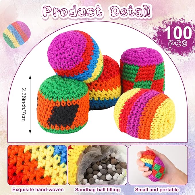 Knit Sack Balls for Kids Knitted Kickball Soft