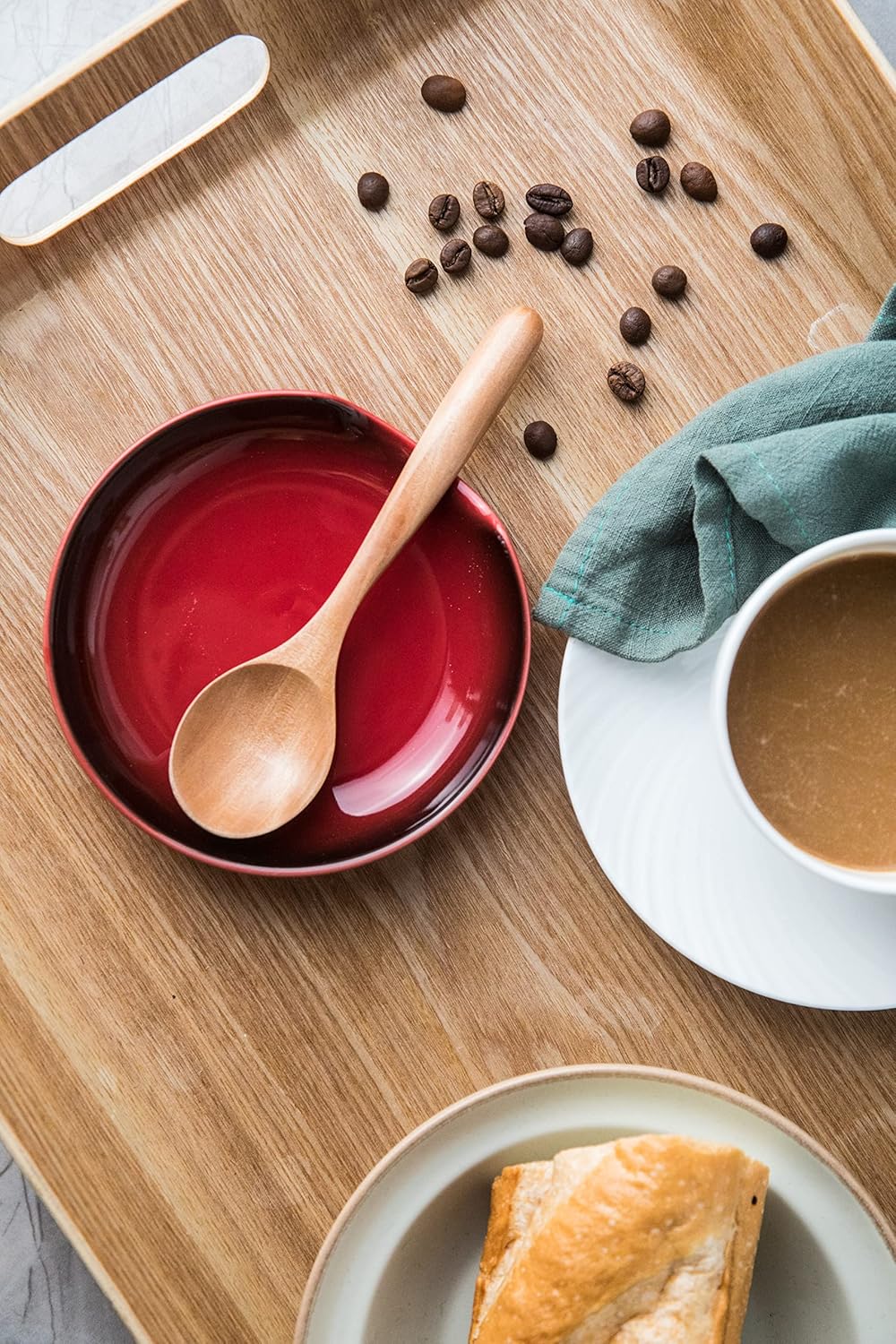 Spoon Rest for Stove Top Spatula Holder for Kitchen Counter Cute Cooking Utensil Rest for Spoons, Ladles, Tongs, Farmhouse Decor for Christmas, Red