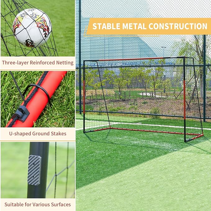 KAIHAOWIN Soccer Goal 3'x2.5' 6'x4'|8'x6'|10'x6.6'-Steel Frame