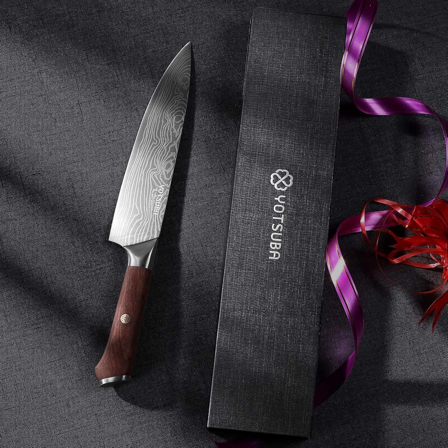 YOTSUBA Chef Knife-8 Inch Japanese Gyuto Kitchen Knife Chef’s Knife German High Carbon Stainless Steel Ergonomic Handle Essentials Sharp Gifts for Mom&Dad With Premium Gift Box