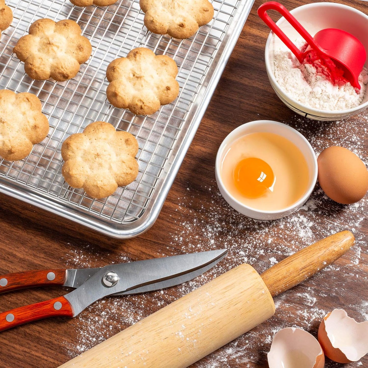 Last Confection Stainless Steel Baking & Cooling Rack - 12" x 17" (Fits Half Sheet Pan) - Cookie Baker's Oven Wire Rack