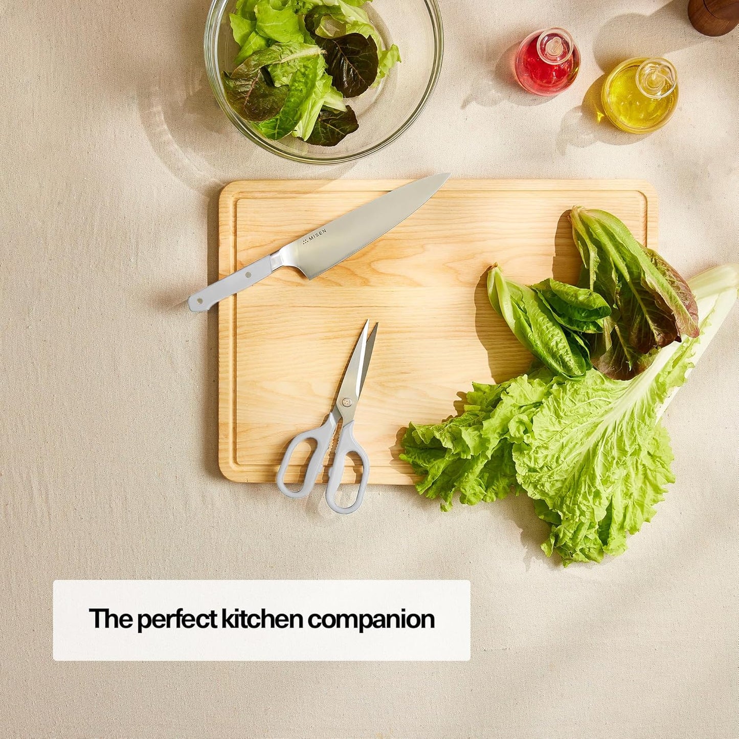 Misen Heavy Duty Kitchen Shears - Comfortable Ambidextrous Scissors for Meat, Poultry, Herbs & More - Easy to Clean - German Stainless Steel - Large | White