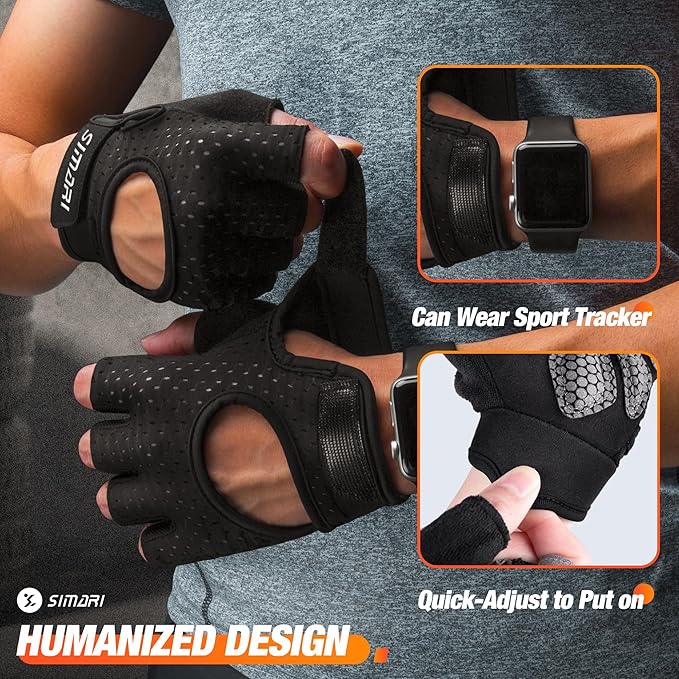 SIMARI Breathable Workout Gloves for Men and Women, Padded Weight Lifting Gloves with Great Grip, Full Palm Protection for Gym Training, Cycling, Weightlifting, Exercise, Crossfit, Climbing