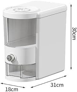 12 Lbs Rice Container with Measuring Cup, Upgraded Built-in Fresh Box, Cereal Dispenser Storage with Lids for Home Kitchen Pantry Rice Soybean Corn And large grain grains-White