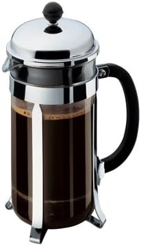 Bodum 51oz Chambord French Press Coffee Maker, High-Heat Borosilicate Glass, Polished Stainless Steel – Made in Portugal
