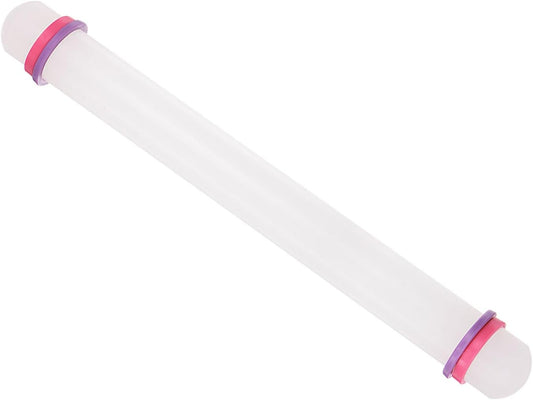 Fondant Rolling Pin, 13" Length, PP Plastic Non-Stick Guide Rings Fondant Roller Dough Roller - (Applications: for Baking Clay DIY)