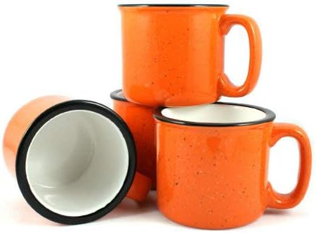 Ceramic Campfire Mug, 15oz - Set of 4 (Orange)