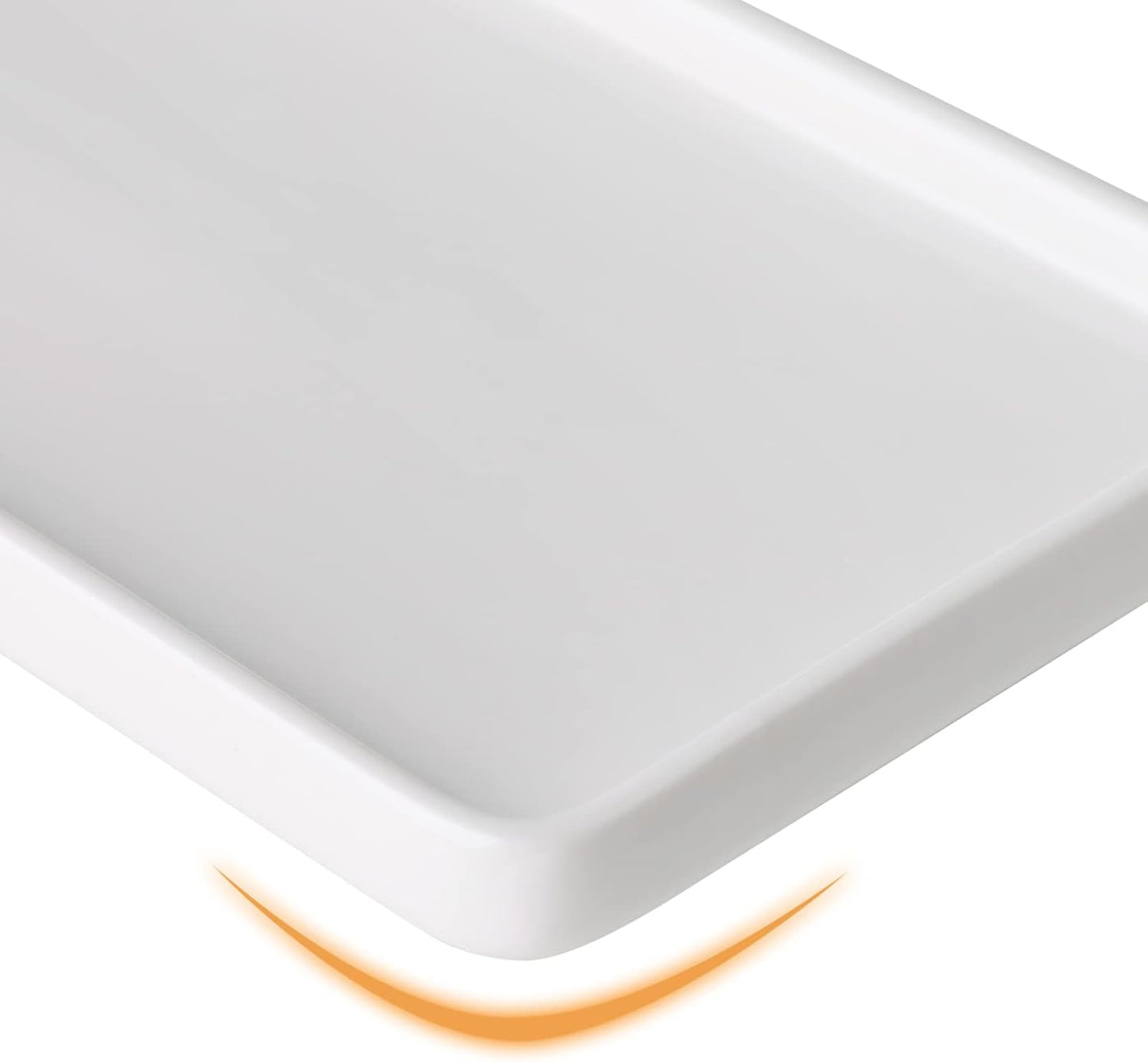 Gurygo 2 Pack 10" Bathroom Tray, Ceramic Vanity Trays for Bathroom, Small Ceramic Trays, Kitchen Soap Tray for Kitchen Counter (White, 10",Set/2)