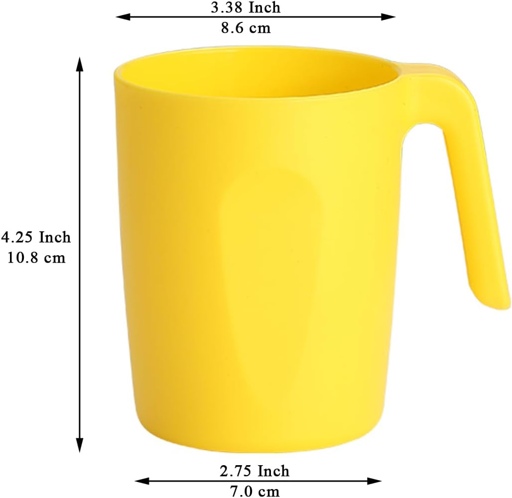 Kyraton Plastic Mug Set 12 Pieces, DE Color Unbreakable And Reusable Light Weight Travel Coffee Mugs Espresso Cups Easy to Carry And Clean, Dishwasher Safe