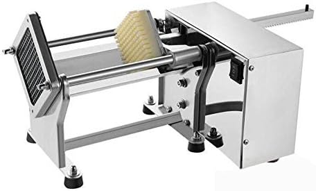 Electric French Fry Cutter Automatic Potato Chip Cutting Machine Stainless Steel Vegetable Slicer for Potatoes Carrots Cucumbers With 3 Sizes Of Replaceable Blades Suitable Commercial/Household