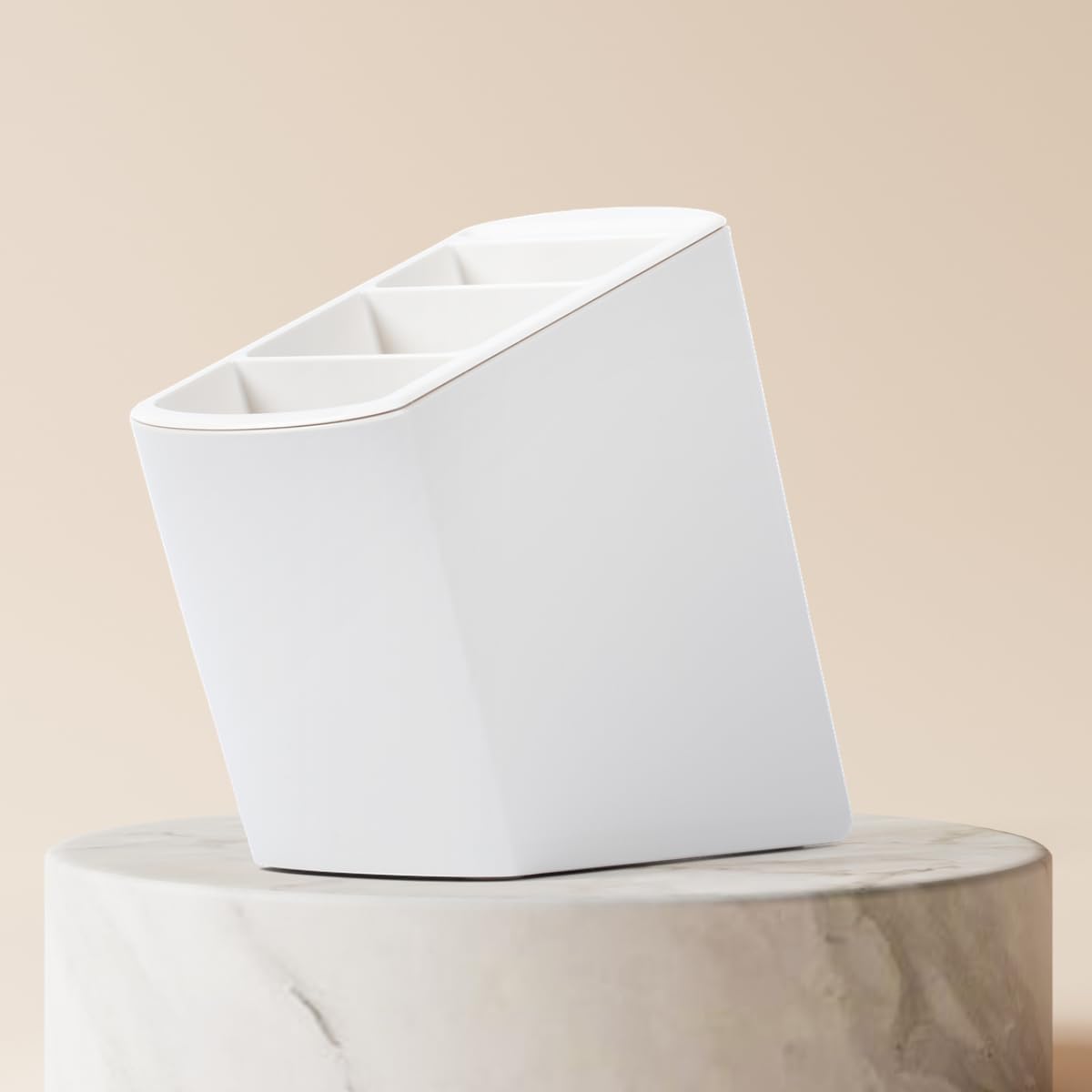 Angled Utensil Holder for Countertop | Space-Saving Kitchen Organizer for Large & Small Utensils with Knife Holder | Cooking Utensil Caddy with Spoon Rest | Kitchen Essentials Under Cabinet Organizer