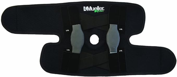 MUELLER Sports Medicine Green Self-Adjusting Hinged Knee Brace, Knee Pain Relief Support for Men and Women, Ideal for Arthritis, Sprains, Black, One Size