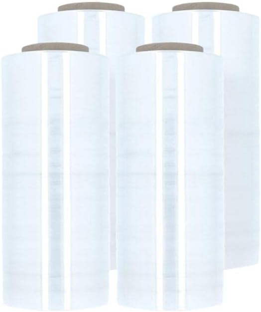 (4 Rolls) Hand Stretch WRAP Shrink Film 15 x 1500 x 90 Gauge + Free Stretch W.
