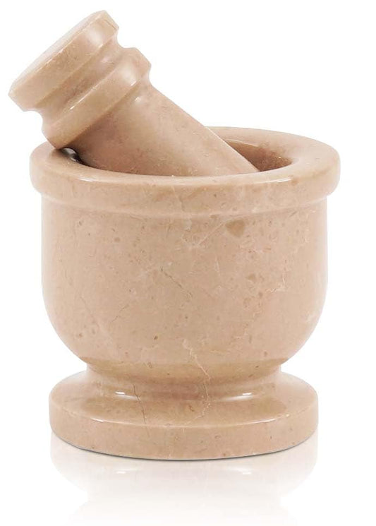 Radicaln Marble Mortar and Pestle Set Verona 2.5" Inches Handmade Spice Grinder for Kitchen Herb Grinder Bowl & Garlic Crusher for Kitchen Accessories