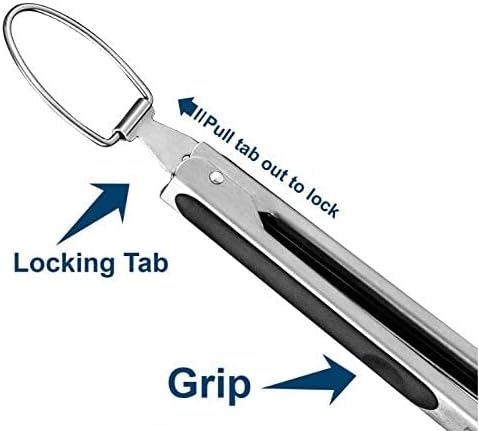 BBQ Set Grilling Tool Set, Heavy Duty, Spetula Fork Tong and 2 Skewers. (5 Piece.)