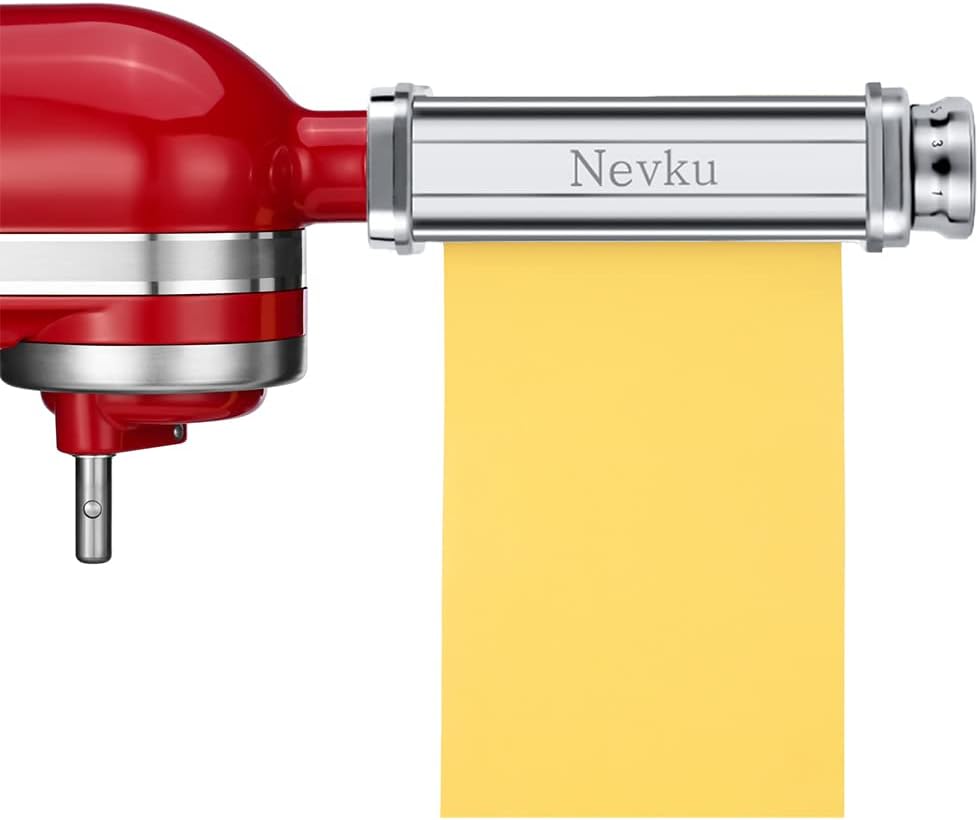 Pasta Maker Attachments Set for all KitchenAid Stand Mixer, including Pasta Sheet Roller, Spaghetti Cutter, Fettuccine Cutter by Nevku