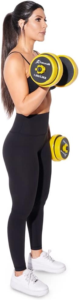ProsourceFit Adjustable Dumbbell & Barbell Weight Set, 2-in-1 Free Weights Available 44Lbs, Home Gym Equipment