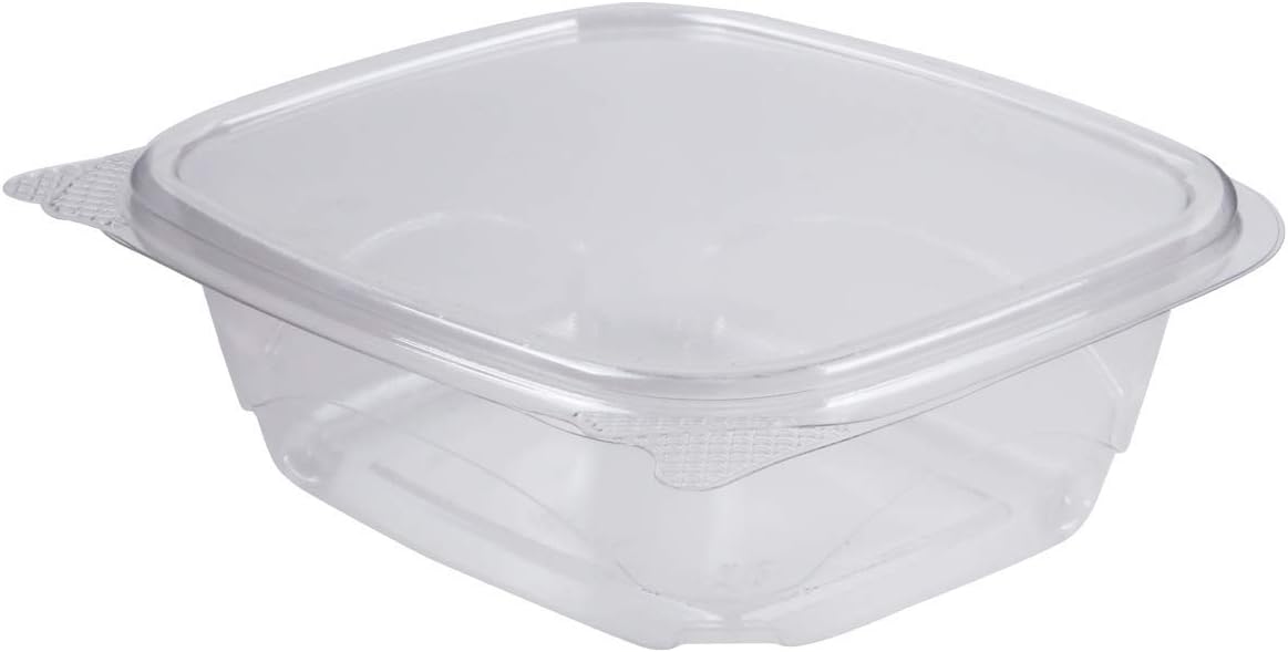 Karat PET Hinged Deli Containers with Lids - Perfect for Pasta Salads, Fruit, Deli Sides, and Home Meal Prep - Clear Plastic Food Containers, Take Out Containers (12oz)