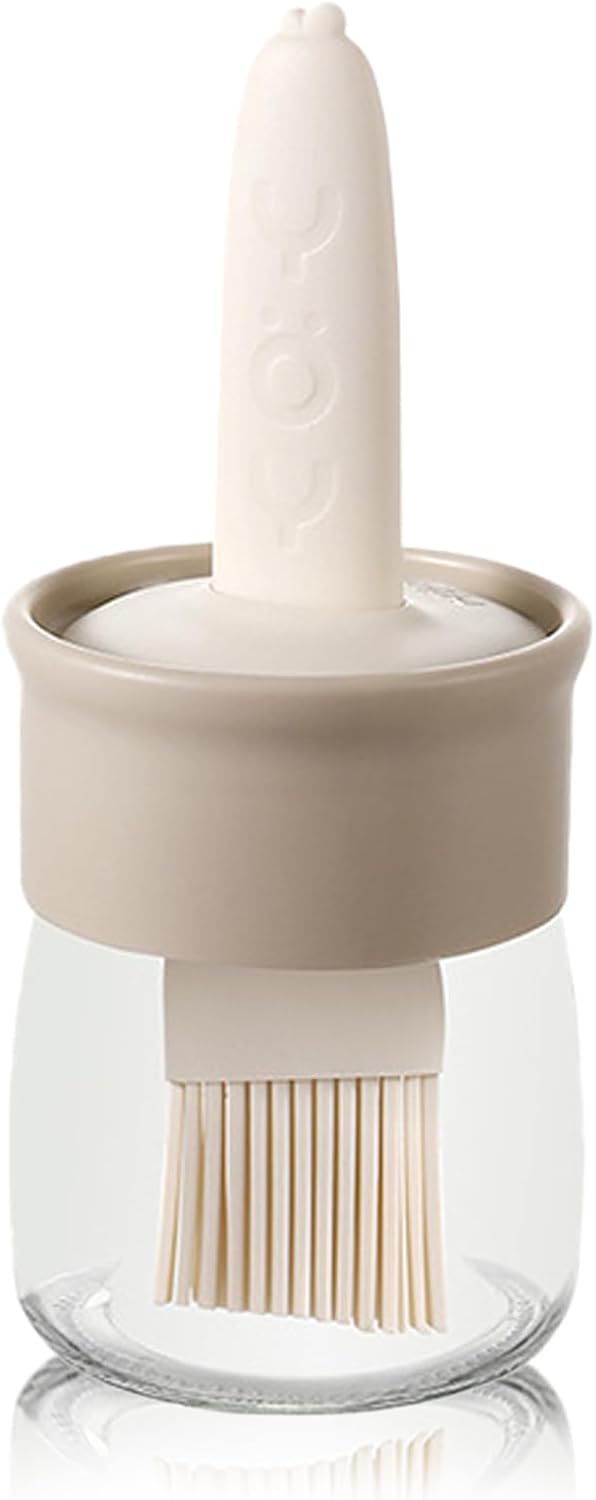 Sauce and Oil Bottle with Silicone Brush for Cooking BBQ Kitchen - 6.8oz