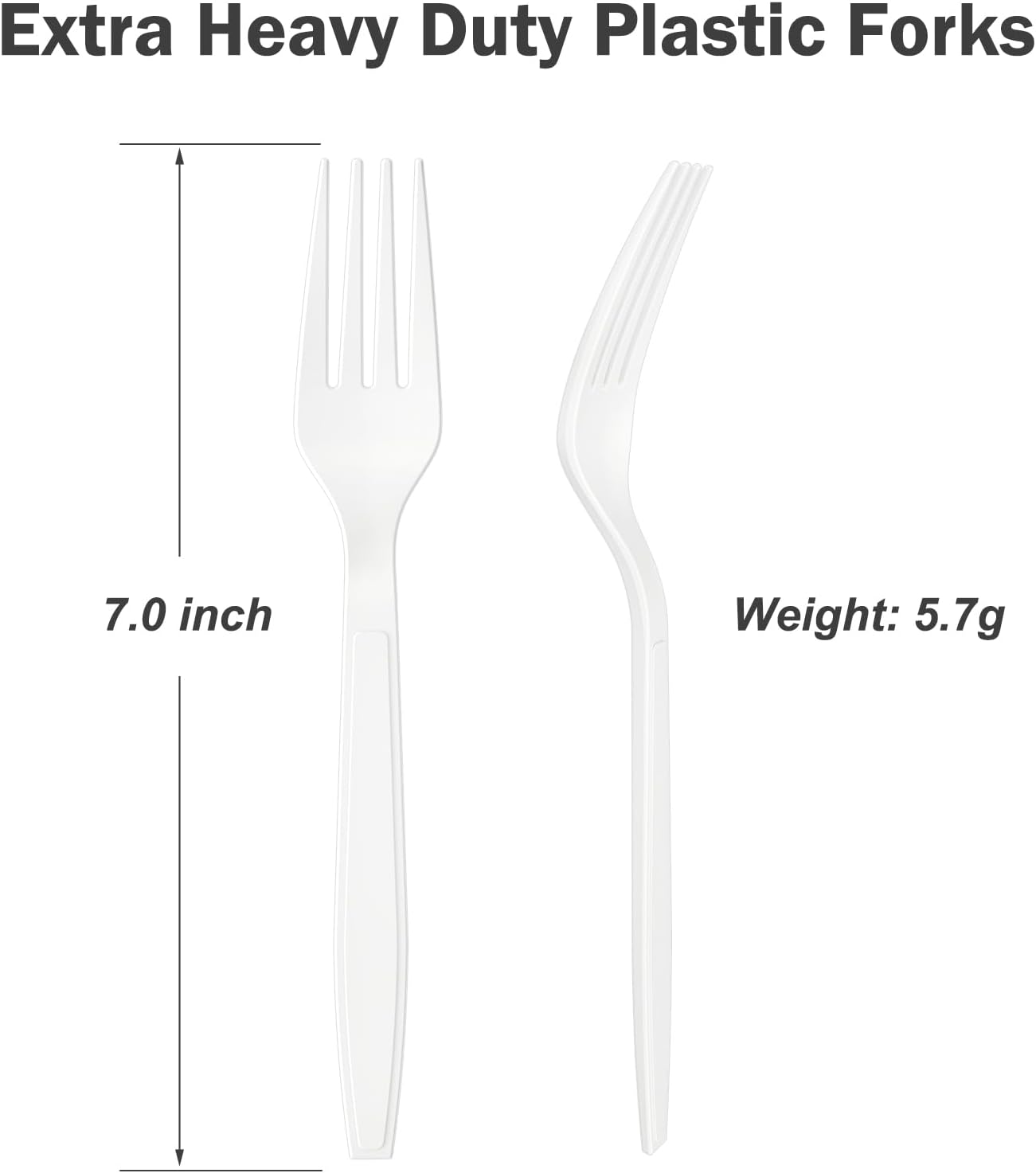 360 Count Extra Heavy Duty White Plastic Forks Disposable, BPA-Free, Heat Resistant, Solid and Durable Disposable Forks Bulk, Premium Plastic Forks heavy duty for Party Supply