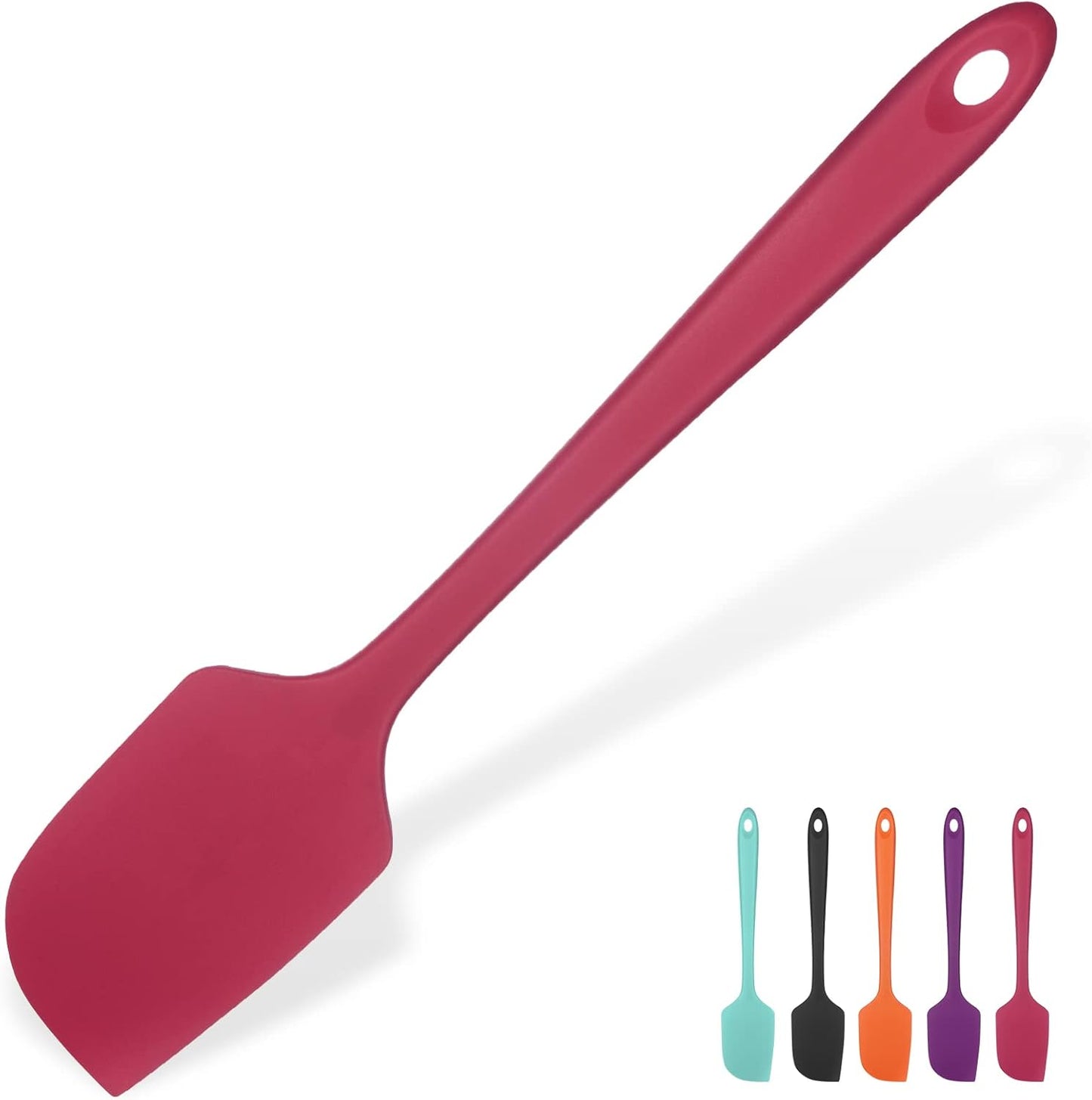 14in Extra Large Silicone Spatula: U-Taste 600ºF Heat Resistant Flexible Silicon Mixing Stirring Cooking Scraping Baking Bowl Scraper Seamless Spreader for Kitchen Nonstick Cookware (Red)