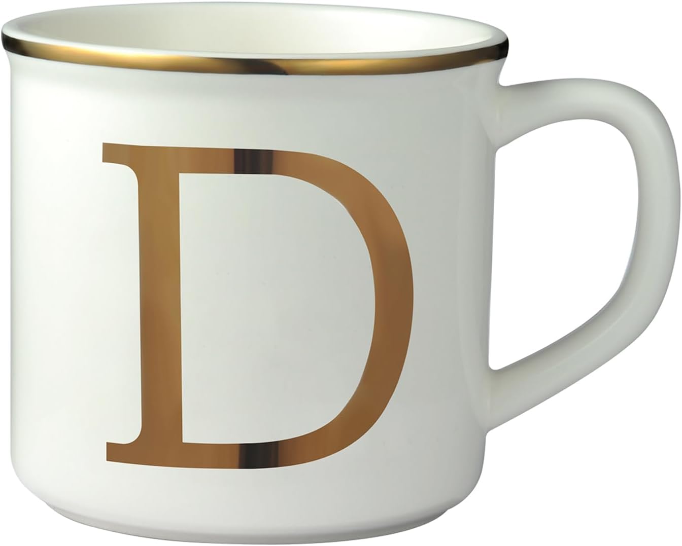 Miicol Ceramic Coffee Mug 16 oz, Monogram Coffee Cup, Golden Initial Tea Mug, Personalized Tea Cup, Unique Gift, Large Mug for Home, Office, Letter D