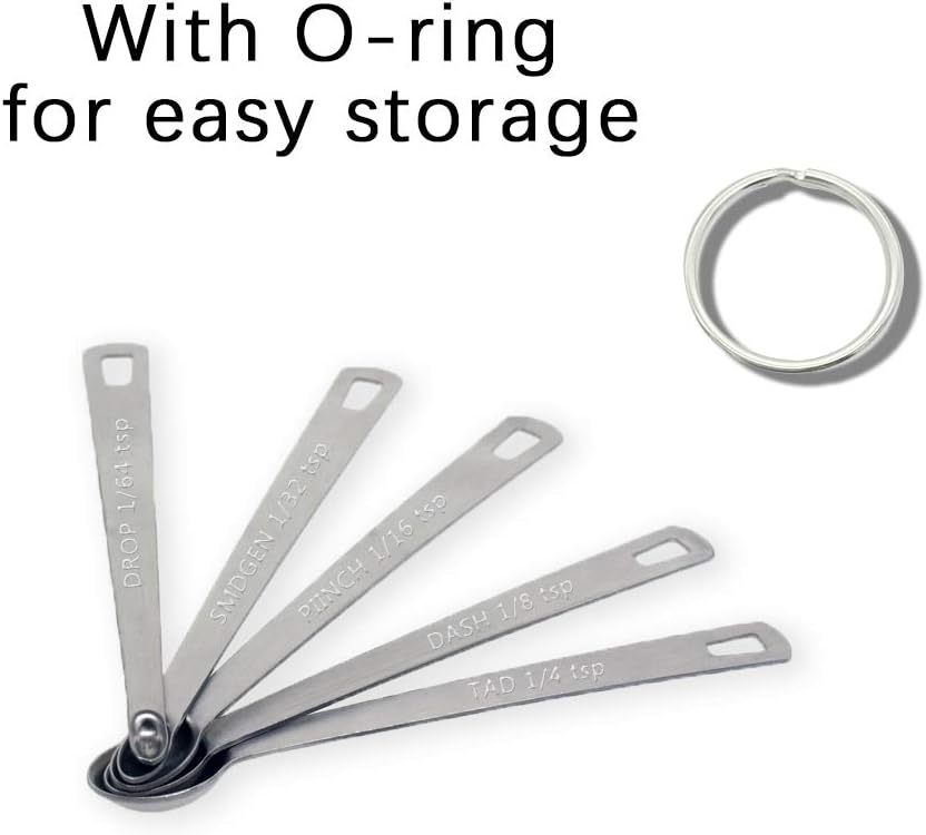 4Pack Mini Measuring Spoons Set, Heavy Duty Stainless Steel Teaspoon for Cooking and Baking, Suitable for Small Amount of Dry or Liquid Ingredients and Spices