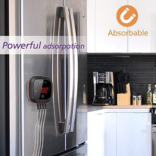 Inkbird Bluetooth Digital Wireless Meat Thermometer with 4 Probes Timer, Alarm,150 ft Barbecue Cooking Kitchen Food Meat Thermometer for Grill BBQ Smoker, Oven, Drum