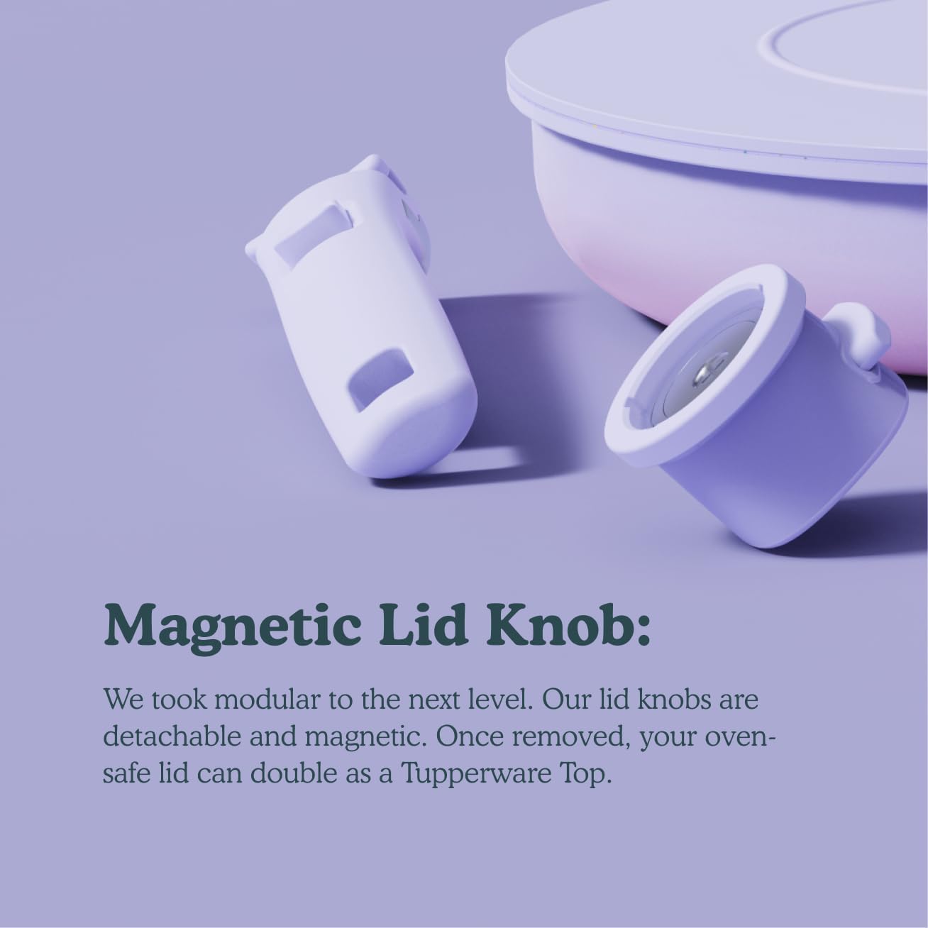 BytheTable Ombré Ceramic Titanium Non-Toxic, Nonstick Cookware Set 8-Piece Modular System with Removable Handle and Magnetic Lid, Magnetic Spatula, Eco-Friendly, Oven & Dishwasher Safe (Cataline Blue)