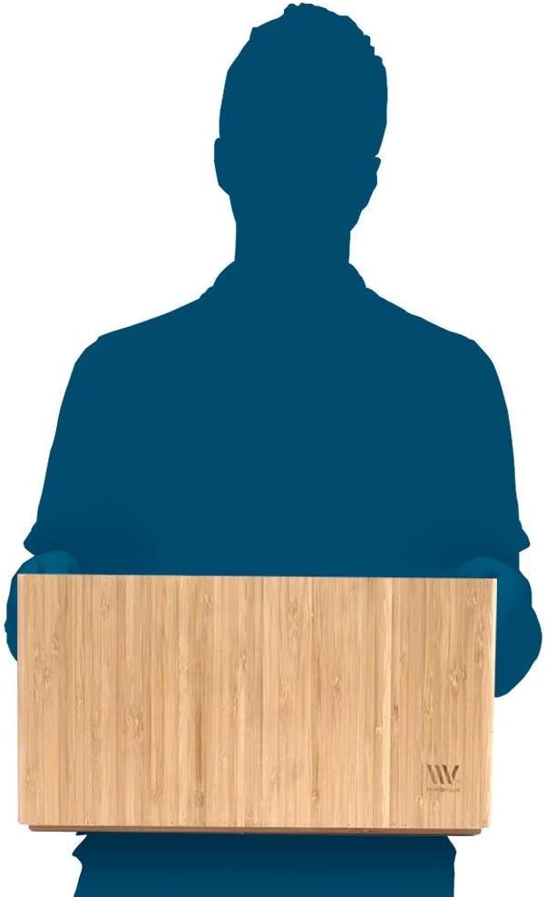 MobileVision Bamboo Storage Box, 14”x11”x 6.5”, Durable Bin w/ Handles, Stackable - For Toys Bedding Clothes Baby Essentials Arts & Crafts Closet & Office Shelf