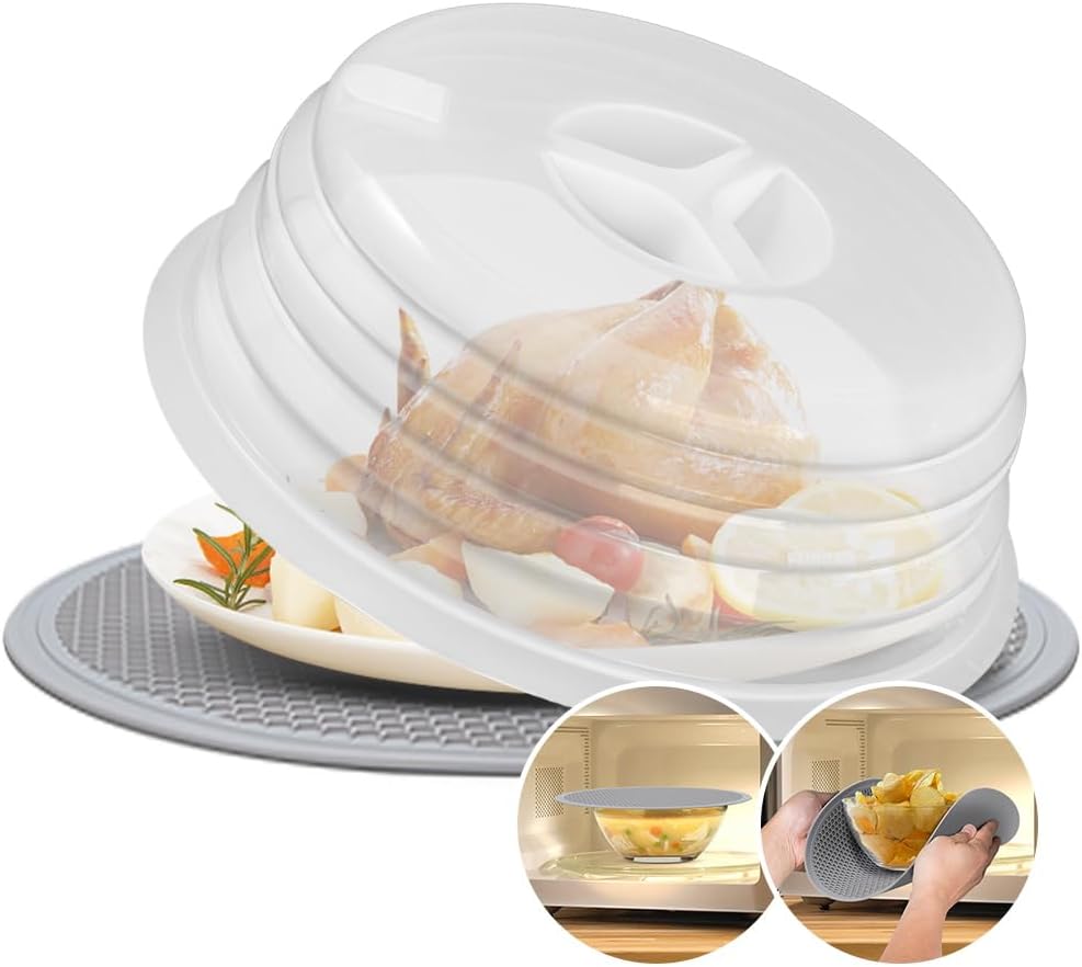 Silicone Bowl Covers - Microwave Splatter Cover & Dish Covers for Oven Cooking