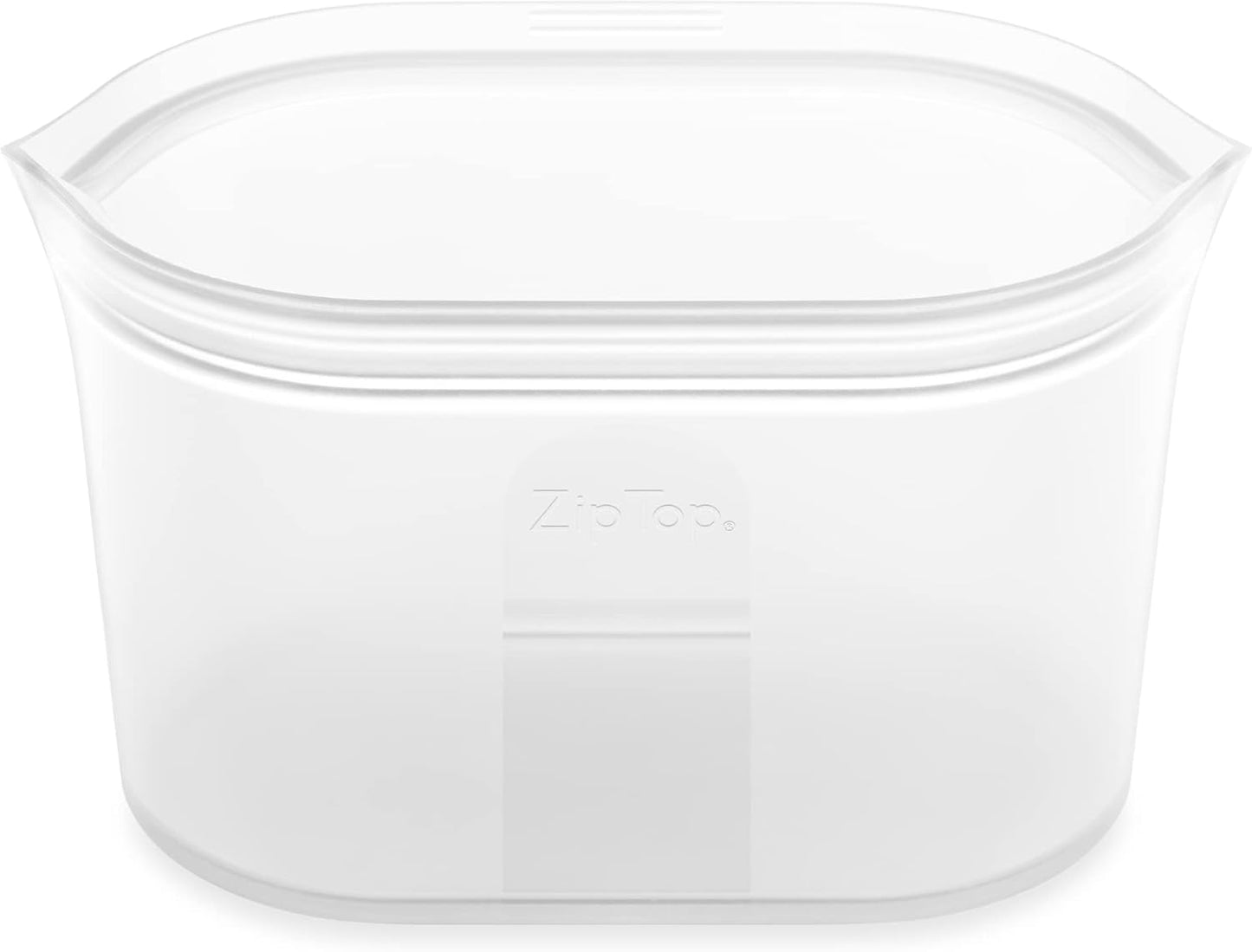 Zip Top Reusable Food Storage Bags | Large Dish [Frost] | Silicone Meal Prep Container | Microwave, Dishwasher and Freezer Safe | Made in the USA