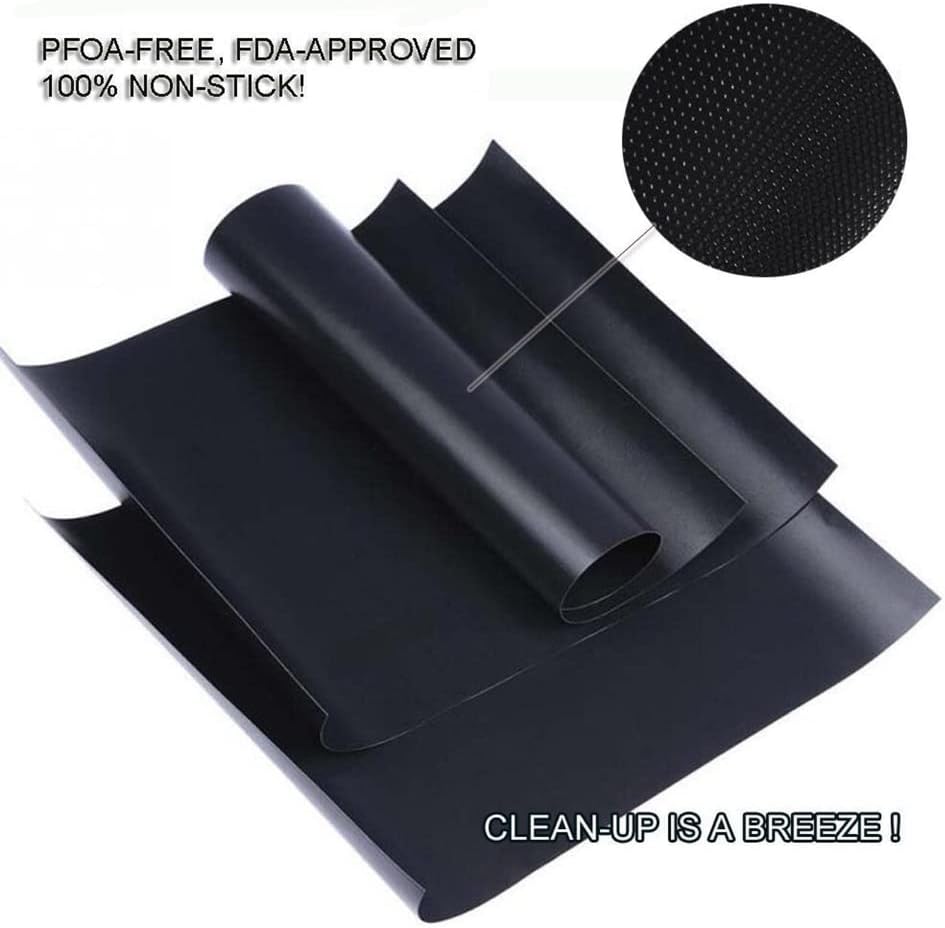 Large Oven Liners，5 PACK Heavy Duty Teflon Oven Liners,BBQ Grill Mats for Bottom of Oven for Gas, Electric and Fan Assisted Ovens，Baking Mat, Oven Protector Sheets，Reusable