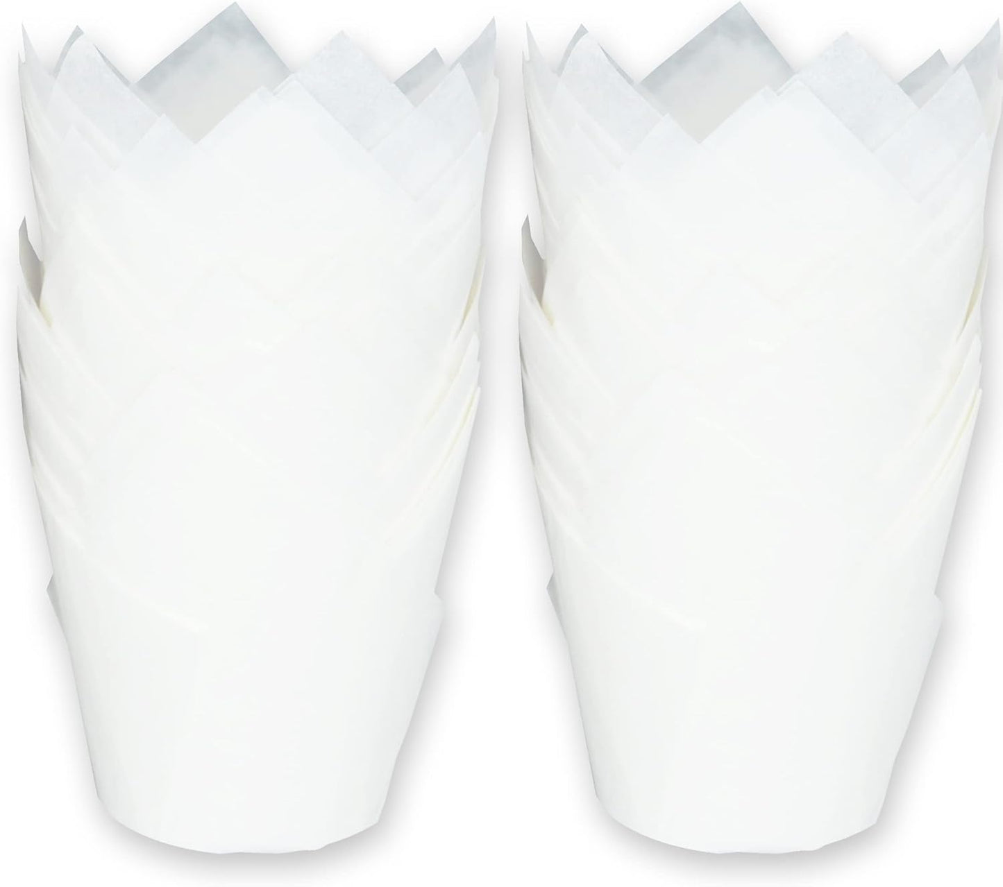 500 pcs Large size White Tulip Baking Cups 2-1/4"(Base diameter) x 4"(Wall height) Greaseproof paper baking cupcake Muffin liners