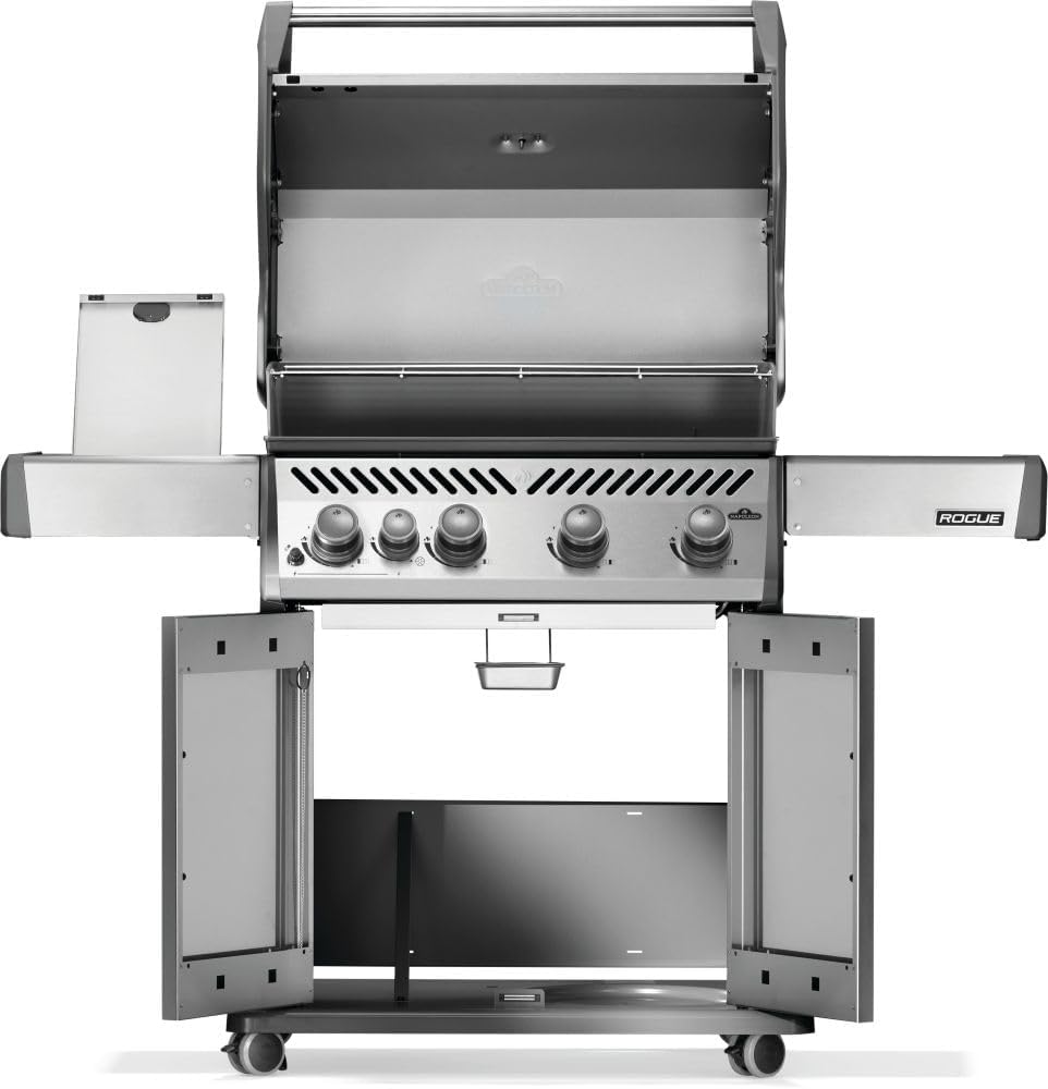 Napoleon Rogue 525 Propane Gas Grill with Range Side Burner, Stainless Steel, Durable 5-Burner Grilling Experience