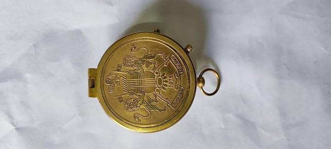 3"" Antique Brass Pocket Compass Navigational Collectible Push 1857 Compass