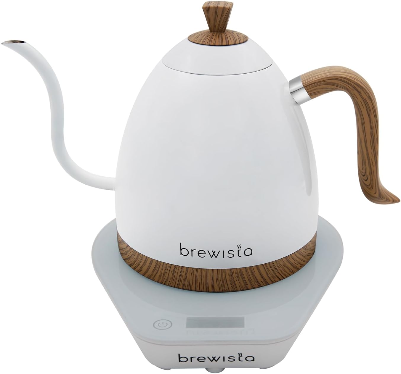 Brewista Artisan Electric Gooseneck Kettle, Water Boiler with LCD Panel, Precise Temperature Control, Fast Boiling and Keep Warm Settings for Pour-Over Coffee & Tea, Café, 1 Liter (Pearl White Base)