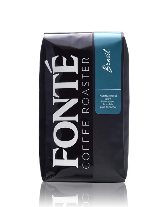 Fonte Coffee Roaster - French Press - Medium-Dark Fresh Roast - Roasted in Seattle - Single Origin - Spicy, Peat, Chocolate - 12 oz - Brasil
