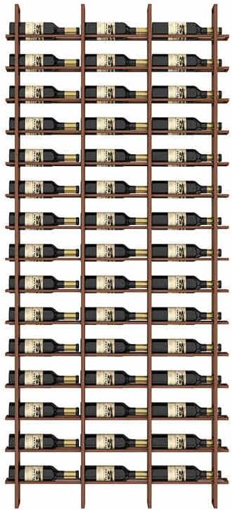Wine Rack Freestanding Floor, 16 Tier 48 Bottle Capacity Display Holder, Industrial Wine Bottle Storage Shelves, for Any Bar, Wine Cellar, Kitchen, Dining Room (Brown, 3 Column)
