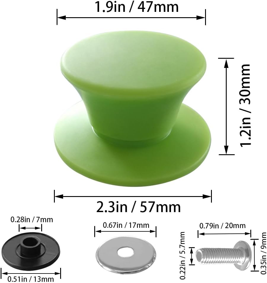 JoyTube Universal Pot Pan Lids Replacement Knob, Silicone Heat Resistant Pan Cover Holding Handles BPA Free Dishwasher Safe Fits Skillets and Kitchen Cookware (Pack of Two-Green)