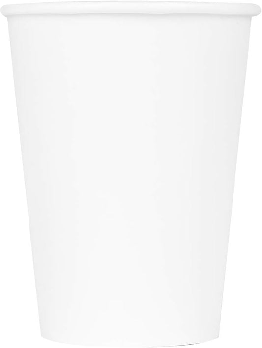 Karat 12oz Premium White Paper Hot Coffee Cups Diameter 3.54", Disposable, Leak-Resistant Double Poly-Lined, Ideal for Restaurants - Pack of 1000