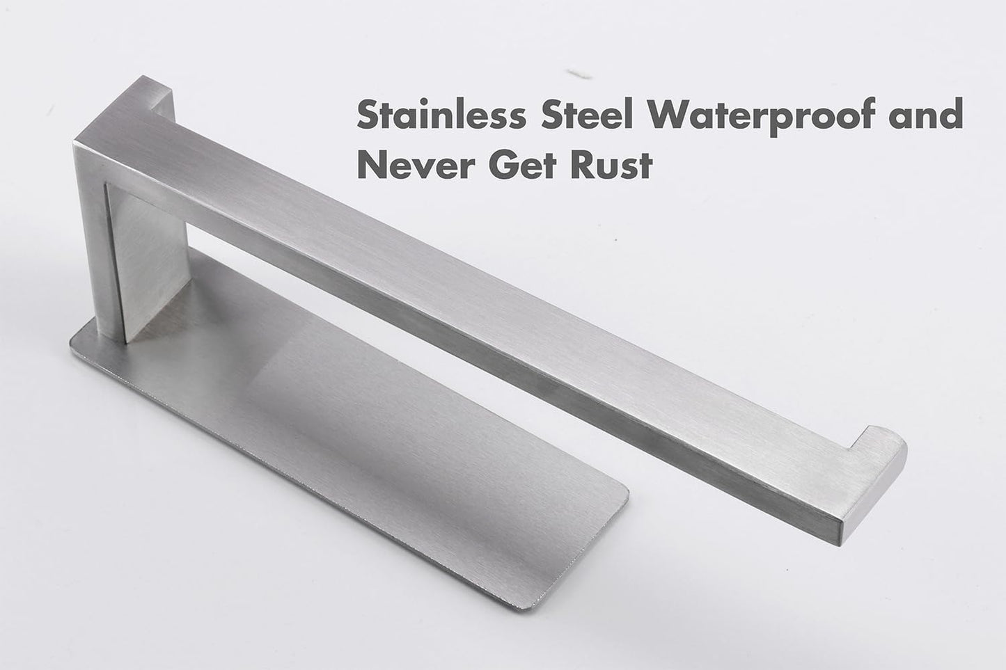 Hand Towel Holder, Strong Self Adhesive Hand Towel Ring, Thicken SUS304 Stainless Steel Hand Towel Bar/Rack, No Drilling Modern Hand Towel Hanger (Brushed Nickel, 2 Pack 9 in)