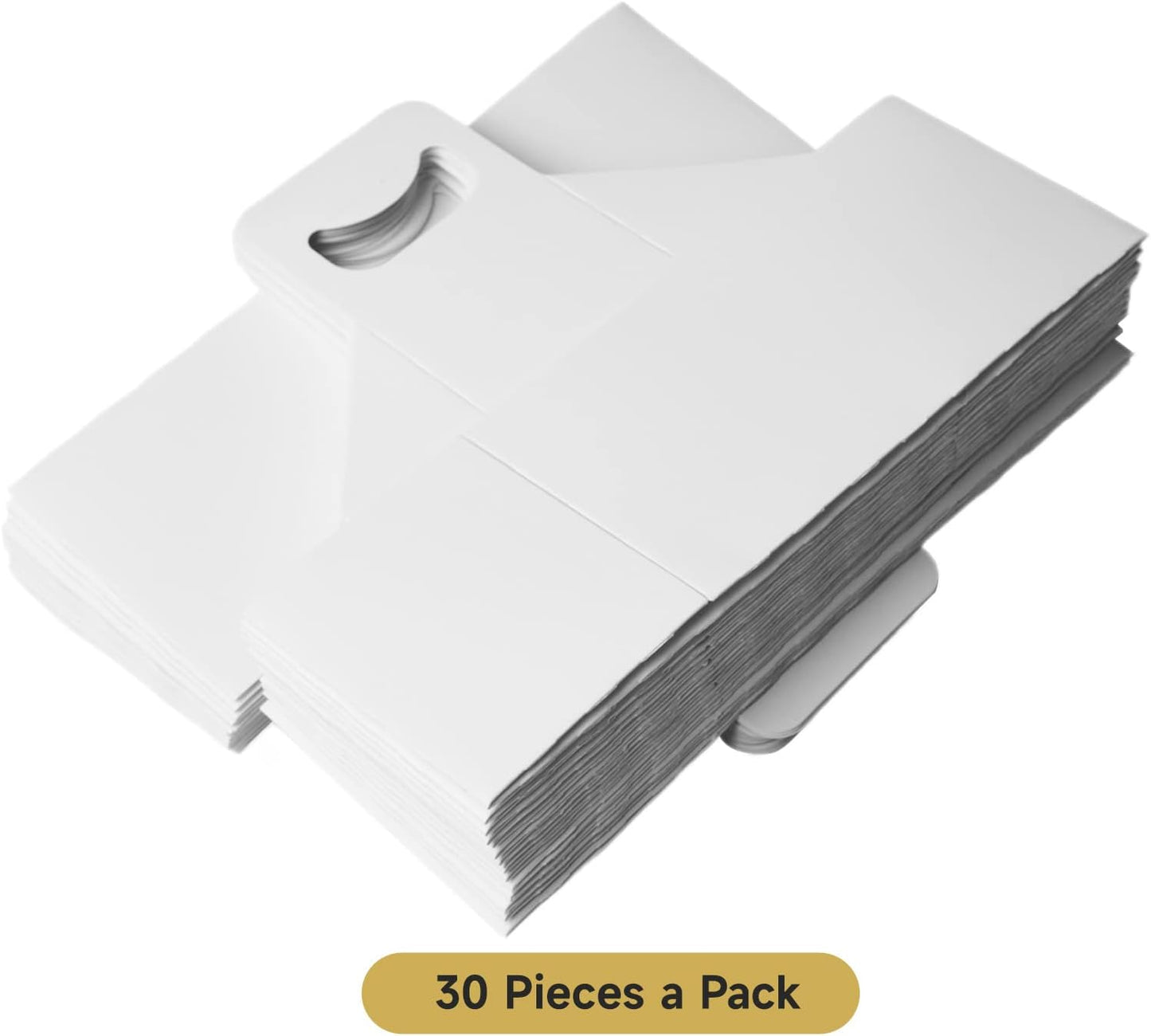 Kraft Cofee Drink Carrier with Handle - 30 Pack 4 Cup Kraft Paperboard Cup Holder Bulk Disposable Cardboard Drink Carrier for 12-32 OZ Drinks, Takeout, Candy, Cafe and Restaurant Food Service Delivery